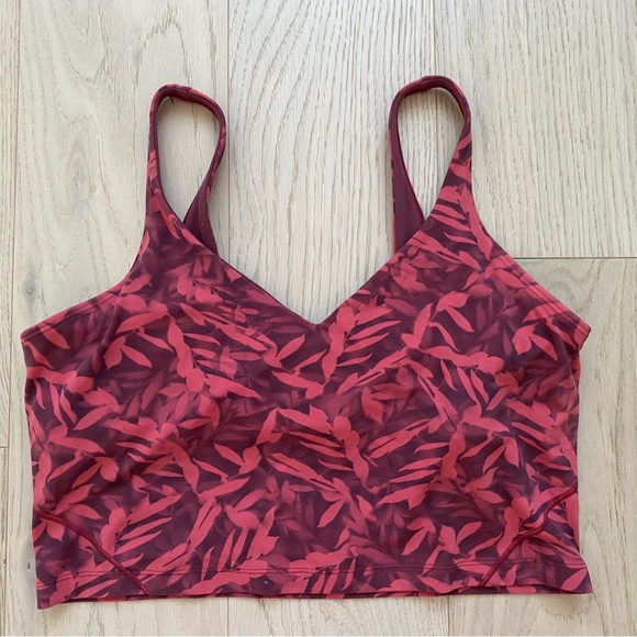Lululemon Red V-Neck Bra with Abstract Pattern - Picture 1 of 5